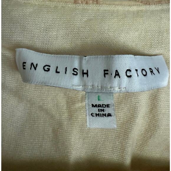 English Factory Embroidered Blush Nude Pink Long Light Jacket Cottage Large - Picture 8 of 8